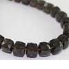 Natural Deep Smoky Quartz Faceted 3D Cubes Beads Strand Length 7 Inches and Size 7mm to 9mm approx.